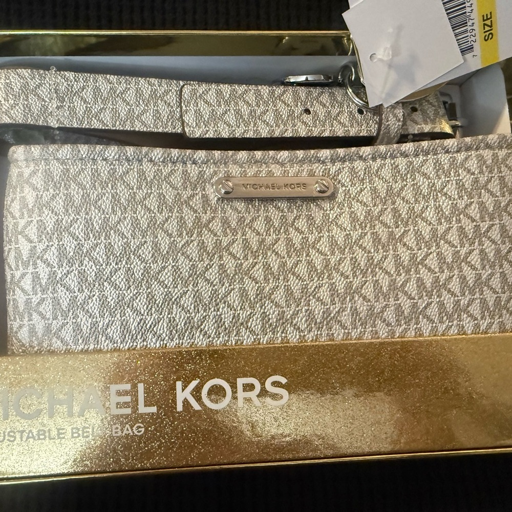 (TWO) Michael Kors Silver Boxed Belt Bag -sold separately one silver, one gold